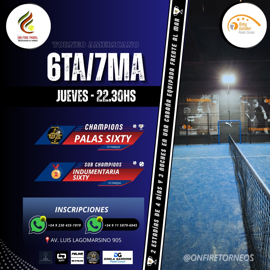 JUEVES 4-12 GATIKER 22,30HS PILAR 6TA/7M