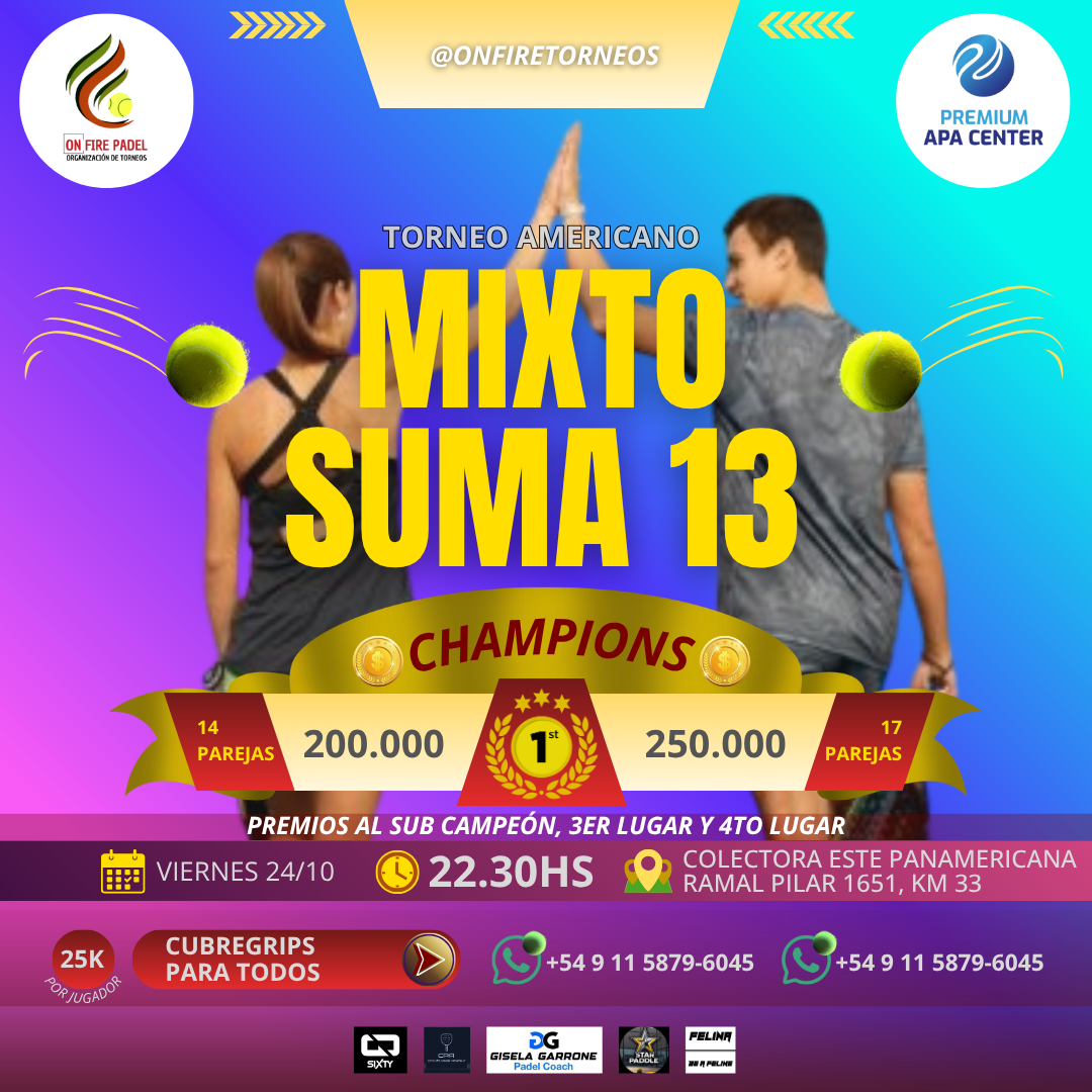 TORNEO AMERICANO MIXTO SUMA 13