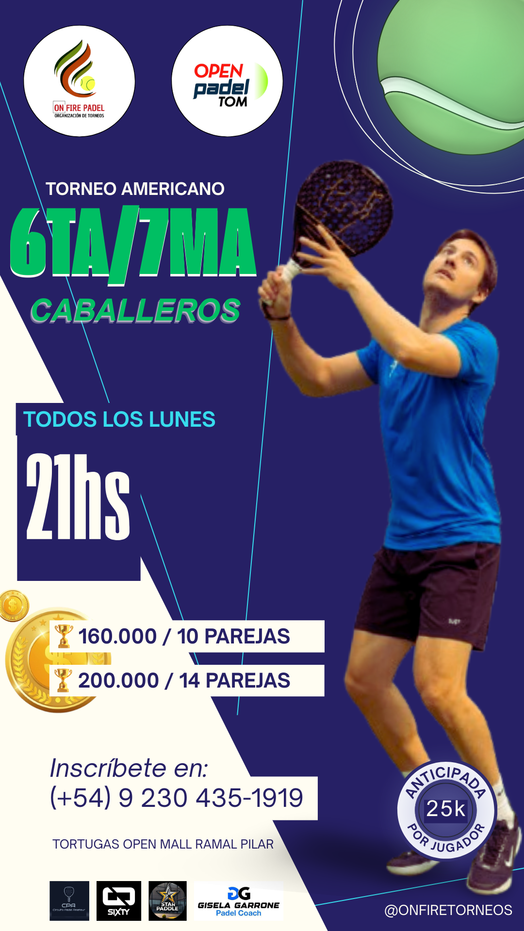 Torneo Americano 6ta/7ma Caballeros / lunes 29/12  21hs