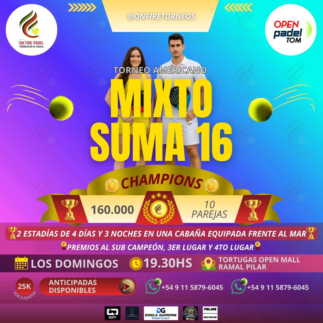 DOMINGO 30-11 MIXTO SUMA 16 OPEN PADEL TOM