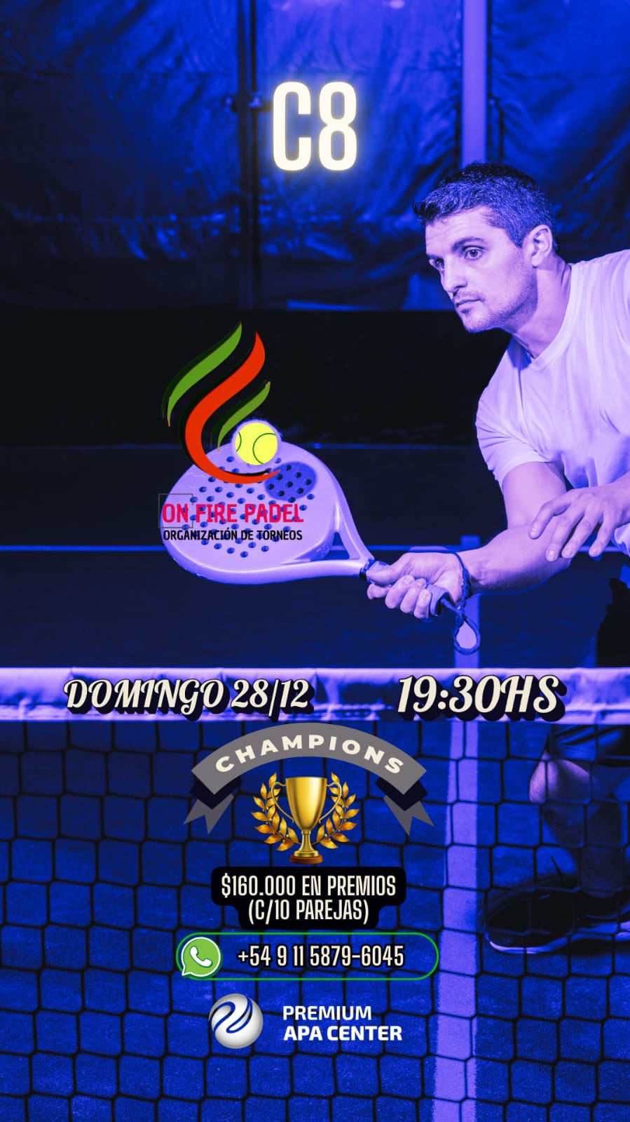 DOMINGO 28-12 CABALLEROS 8VA 19:30 HS PREMIUN PADEL CENTER APA
